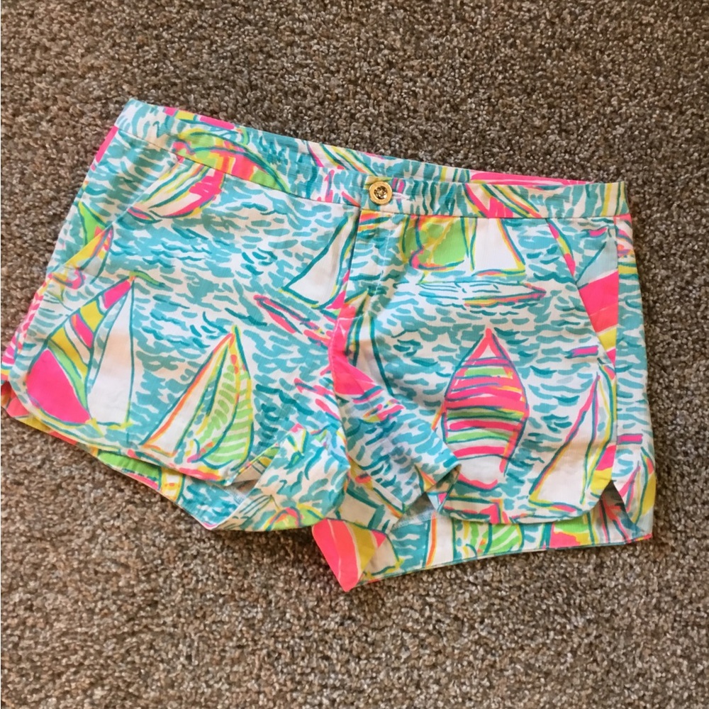 Lilly Pulitzer Adie Shorts U Gotta Regatta Print Sailboats